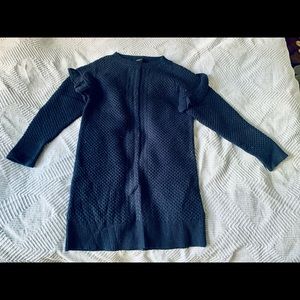 J Crew Sweater Dress Sz L Navy Blue